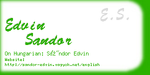 edvin sandor business card